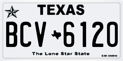 TX license plate BCV6120