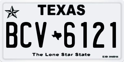 TX license plate BCV6121
