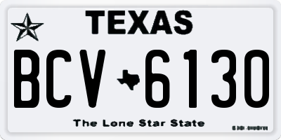 TX license plate BCV6130