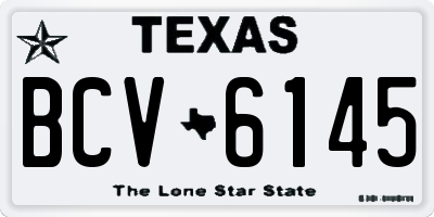 TX license plate BCV6145