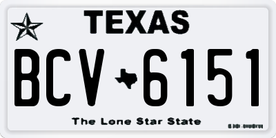 TX license plate BCV6151