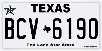 TX license plate BCV6190