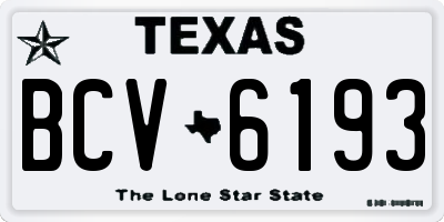 TX license plate BCV6193