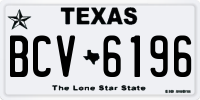 TX license plate BCV6196