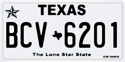 TX license plate BCV6201