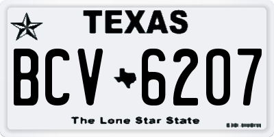 TX license plate BCV6207