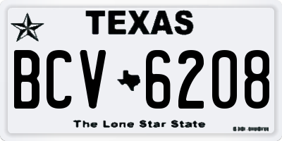 TX license plate BCV6208