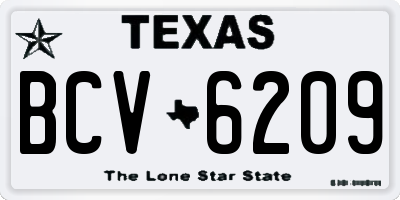 TX license plate BCV6209