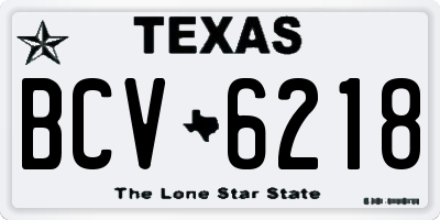 TX license plate BCV6218
