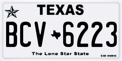 TX license plate BCV6223