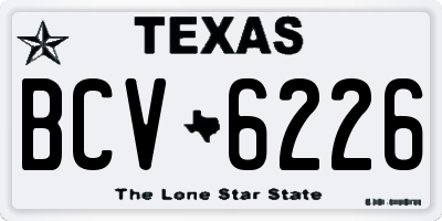 TX license plate BCV6226