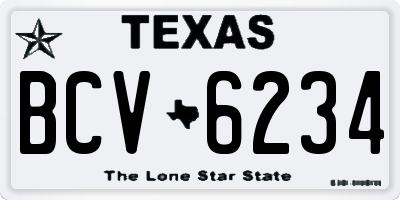 TX license plate BCV6234