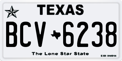 TX license plate BCV6238