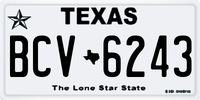 TX license plate BCV6243