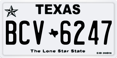 TX license plate BCV6247