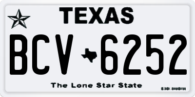 TX license plate BCV6252