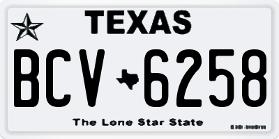 TX license plate BCV6258