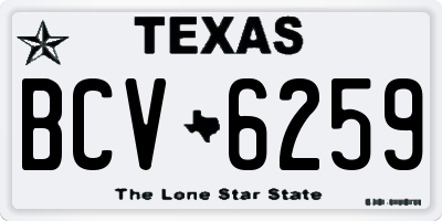 TX license plate BCV6259