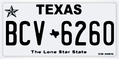 TX license plate BCV6260