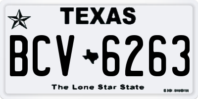 TX license plate BCV6263