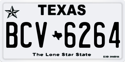 TX license plate BCV6264