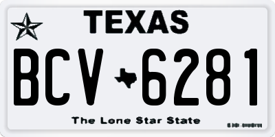 TX license plate BCV6281