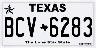 TX license plate BCV6283