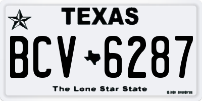 TX license plate BCV6287