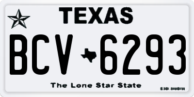 TX license plate BCV6293