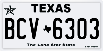 TX license plate BCV6303
