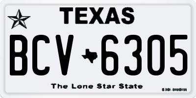 TX license plate BCV6305