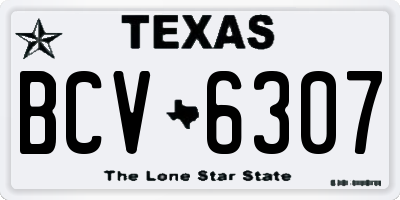 TX license plate BCV6307