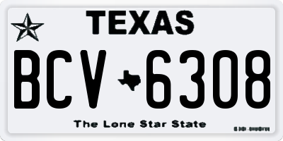 TX license plate BCV6308