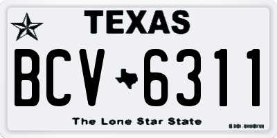 TX license plate BCV6311