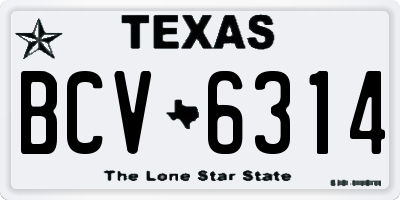 TX license plate BCV6314
