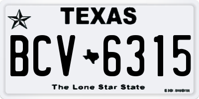 TX license plate BCV6315