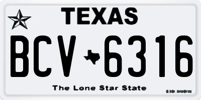 TX license plate BCV6316