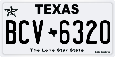 TX license plate BCV6320