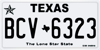TX license plate BCV6323
