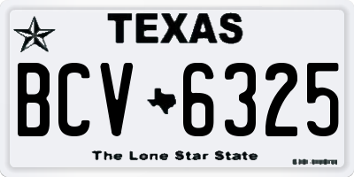 TX license plate BCV6325