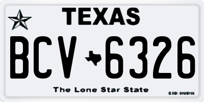 TX license plate BCV6326