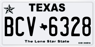 TX license plate BCV6328