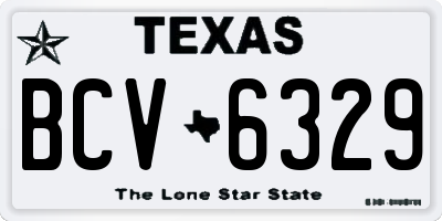 TX license plate BCV6329