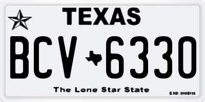 TX license plate BCV6330