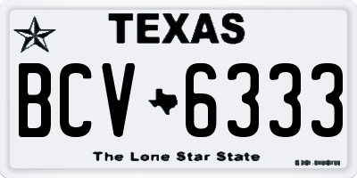 TX license plate BCV6333