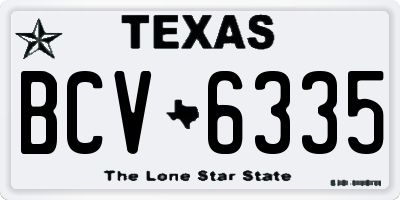 TX license plate BCV6335