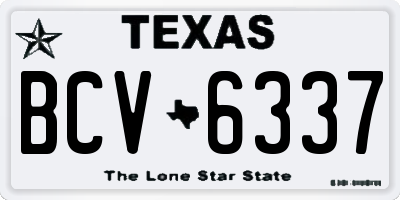 TX license plate BCV6337