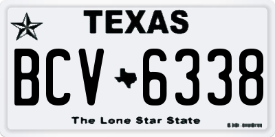 TX license plate BCV6338