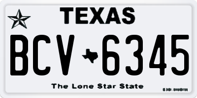 TX license plate BCV6345