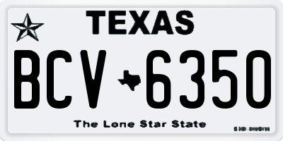 TX license plate BCV6350